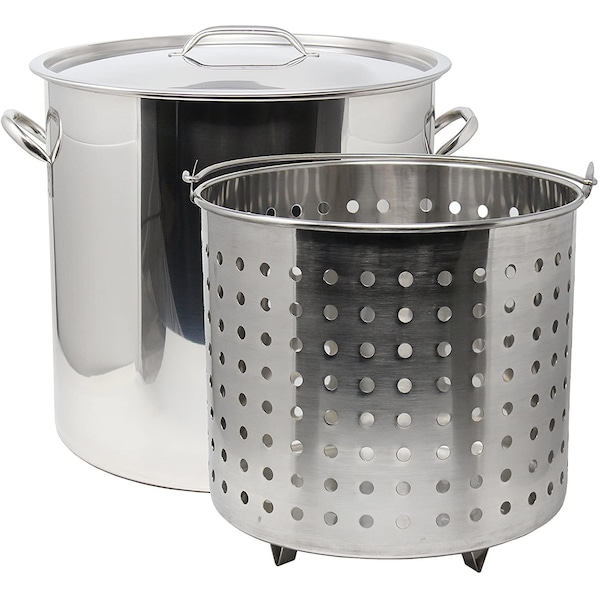 Concord Commercial Grade Stainless Steel Stock Pot w/ Steamer Basket, 53 Quart S4040 - main